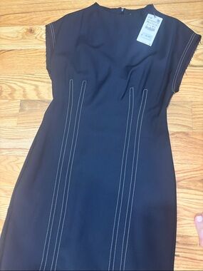 knotted asymmetric dress zw collection ZARA WOMAN FW23 KNOTTED ASYMMETRIC DRESS S-L ZW COLLECTION Blue 8686/244 NWT